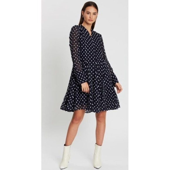 Stine Goya ELISABETH GRID ROYAL SILK Polka Dot Mini Dress Party Cocktail‎ Size M - Picture 1 of 15